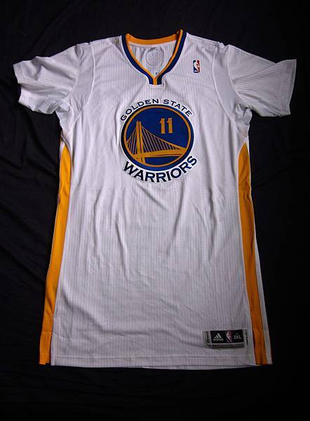 11 klay thompson 2013/14 warriors white sleeve game/team issedd