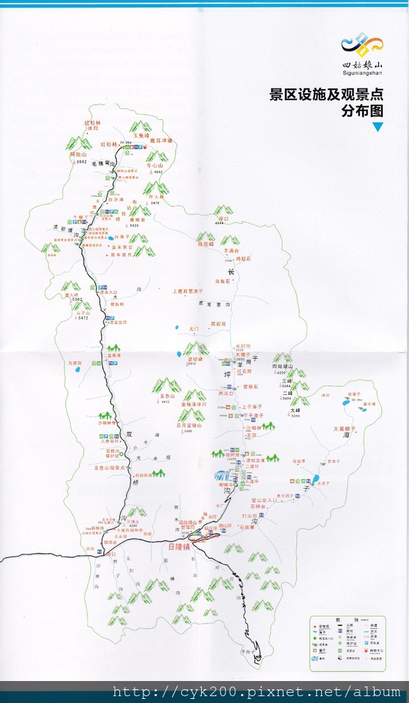 四姑娘山 Map