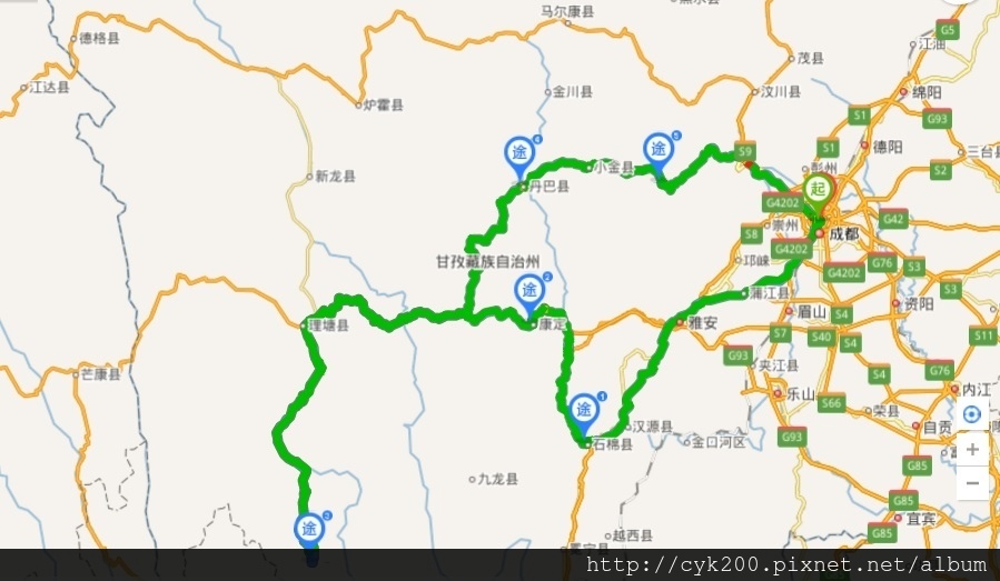 2015 康定稻城亞丁丹巴四姑娘山 路線