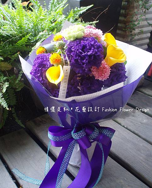 順風紫桔梗花束 (1)