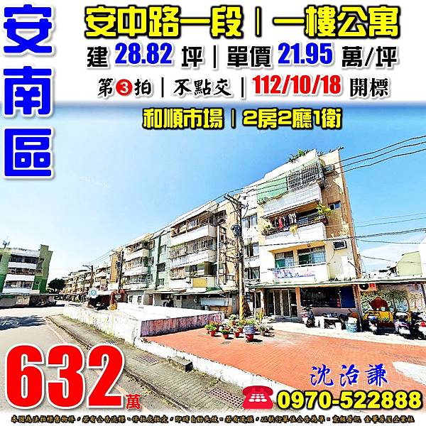 台南市安南區安中路一段700巷60號1樓台南法拍屋代標沈先生0970522888安南區法拍屋一樓公寓近和順市場果菜市場.jpg