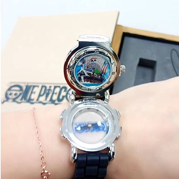 金證 One Piece 海賊王雙面手錶下面有海賊王指北針