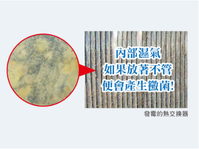 一般除濕機內部熱交換器容易滋生黴菌