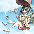 天空咖啡西瓜傘