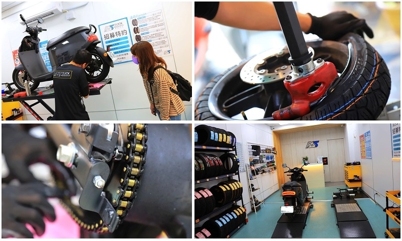 臺南電動車維修 Gogoro維修保養比原廠省一半 品牌輪胎1299元起 鏈條保養150元起 快速保養維修 其他電動車可修 達森快保永康中山南店