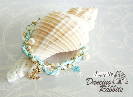 海洋珍珠風編織手鍊