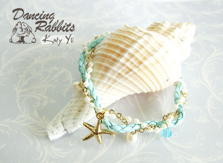 海洋珍珠風編織手鍊