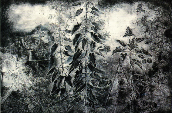 1999.木炭.壓克力.紙本.畫布.145.5x97cm