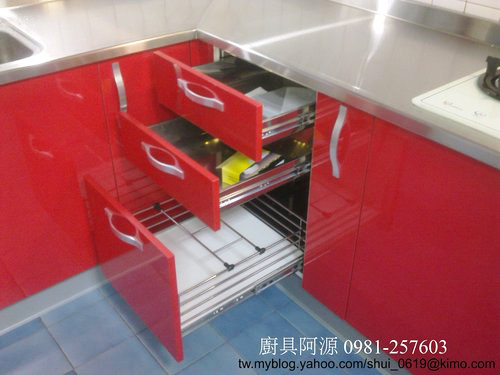 L型廚具 不銹鋼檯面 白鐵桶身 韓國進口水槽 喜特麗三機 3