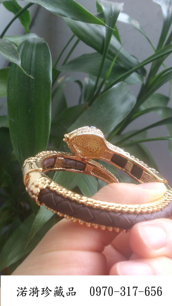 14k金施華洛士水晶蛇手環 手鐲 蛇頭
