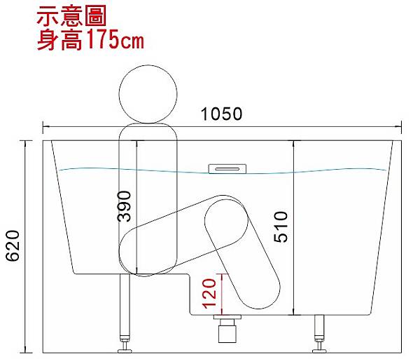 德浦小型獨立浴缸 (高亮度壓克力 台灣製造)