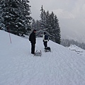 一往山下滑就又風雪了