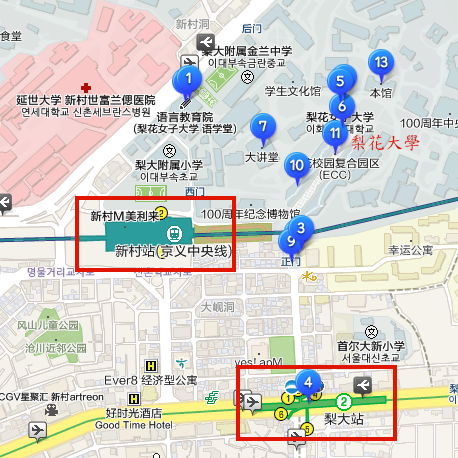 韓國首爾梨花女子大學 遊走在櫻吹雪與歐式校園的夢幻之中 浪漫的邂逅 15首爾自由行 附交通路線圖 食癮 拾影 痞客邦
