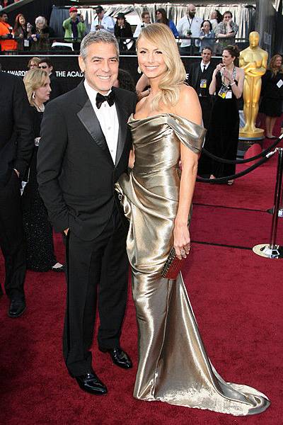 George Clooney in Giorgio Armani and Stacy Kiebler in Marchesa