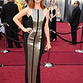 Judy Greer in Monique Lhuillier