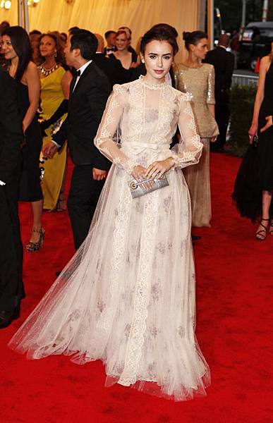 Lily Collins in Valentino