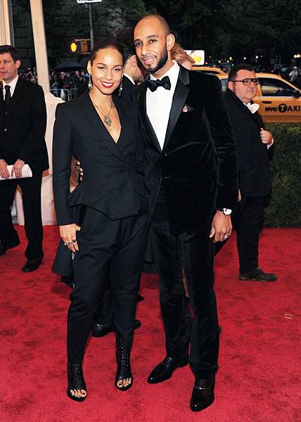 Alicia Keys with husband Swizz Beats, both in Givenchy