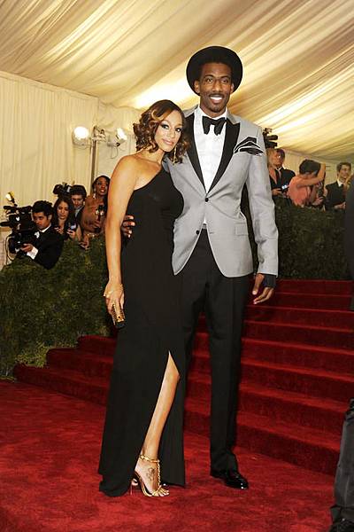 Ciara Harris with boyfriend Amar'e Stoudemire (power forward and center for the New York Knicks), bith in Calvin Klein