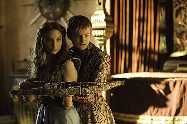 Natalie Dormer as Margaery Tyrell and Jack Gleeson as Joffrey Baratheon