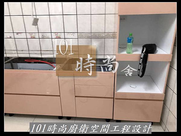 @不鏽鋼檯面工廠 達榮不鏽鋼檯面廚具-101時尚廚具 台北 八里 桃園 中壢 新竹 宜蘭 作品-鶯歌林公館(16)-5面結晶鋼烤門+櫻花二機+櫻花平面落地烘碗機(01).jpg