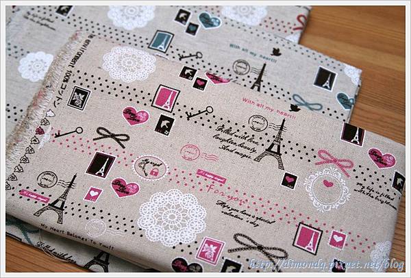 蝴蝶結鐵塔(棉麻)-粉紅