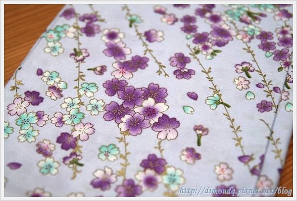 紫色櫻花帶金粉(棉布)