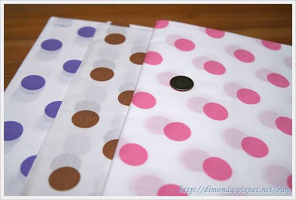 日本白底大水玉(棉布)-紫、駝、粉紅