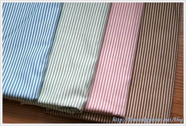 條紋(棉布)-粉藍、粉綠、粉紅、奶茶色