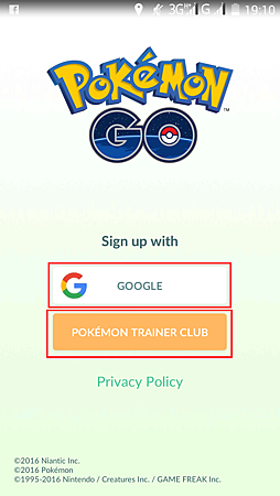 APP, Pokémon GO, 帳號註冊01