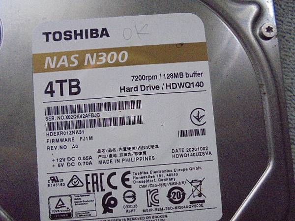 【逐一更換】TOSHIBA東芝4TB硬碟兩顆3.5吋裸碟裝