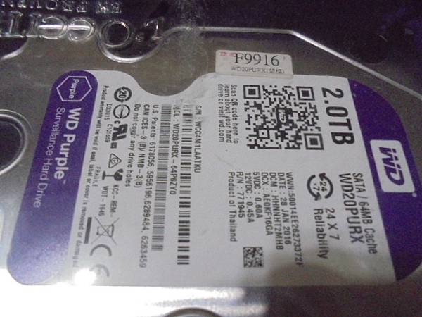【留碟救援】WD威騰2TB3.5吋Purple紫標裸碟是多