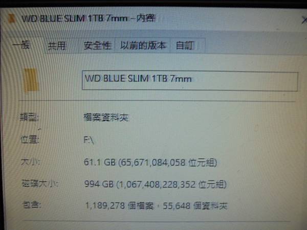 【更換SATA】WD威騰BLUE藍標SLIM硬碟1TB 7m 【更換SATA】WD威騰BLUE藍標SLIM硬碟1TB 7m