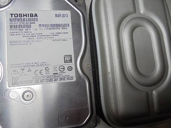【檔案完整】TOSHIBA東芝500GB7200轉3.5吋