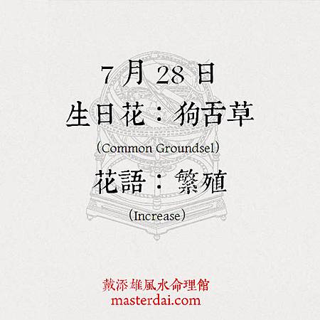 366天誕生花 7月28日 戴添雄風水命理館 痞客邦