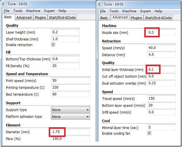 cura setting