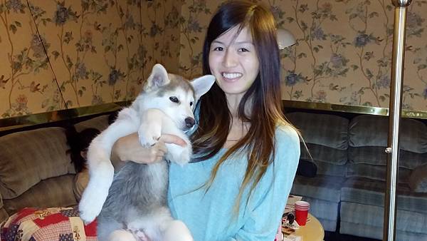 Tesia and her dog - Haku