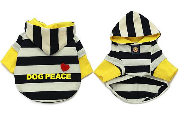 Dog Peace 亮彩條紋連帽T恤