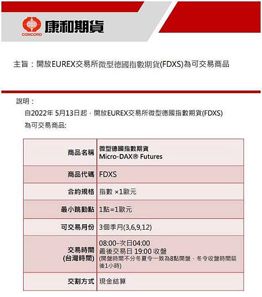 微型德國指數期貨合約規格保證金教學