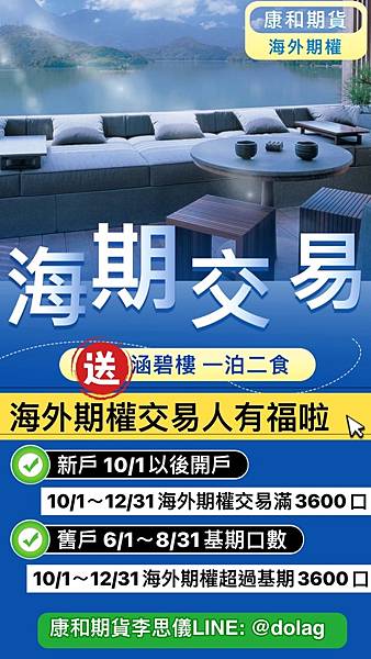 2022海外期貨開戶交易活動贈送涵碧樓