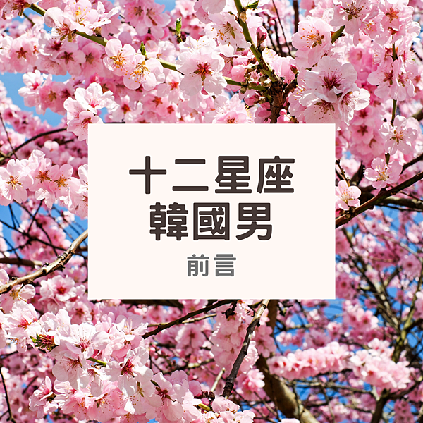 [經驗]十二星座韓國男--前言