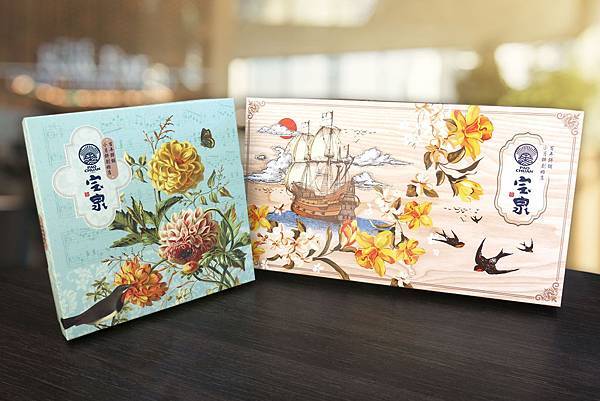 盒子外觀-左花鳥寄情+右花開燕翔 盒子外觀-左花鳥寄情+右花開燕翔