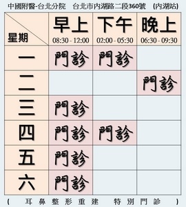 2016年09月01日 門診時刻表