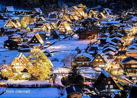 日本白川鄉合掌村點燈 Japan Shirakawa-go village light-up_from internet