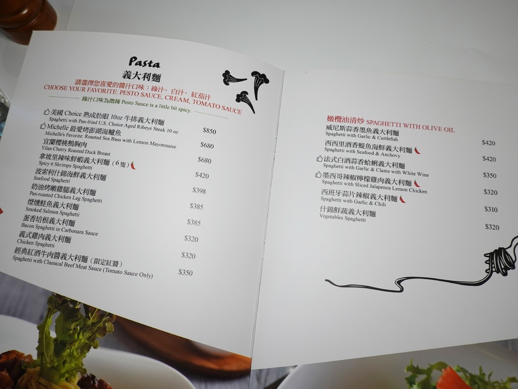 單點義大利麵MENU-菲菲花園義式餐廳.JPG