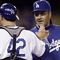 080416 Joe Torre (right) congratulates Russell Martin, who homered.jpg