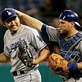 080430 Takashi Saito and Russell Martin celebrate a 7-6 win over the Florida Marlins.jpg