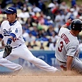 080526 Chin-lung Hu has trouble fielding a ball as Izturis steals second.jpg