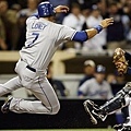 080611 James Loney out against Padres catcher Michael Barrett as trying score on hit by Blake Dewitt