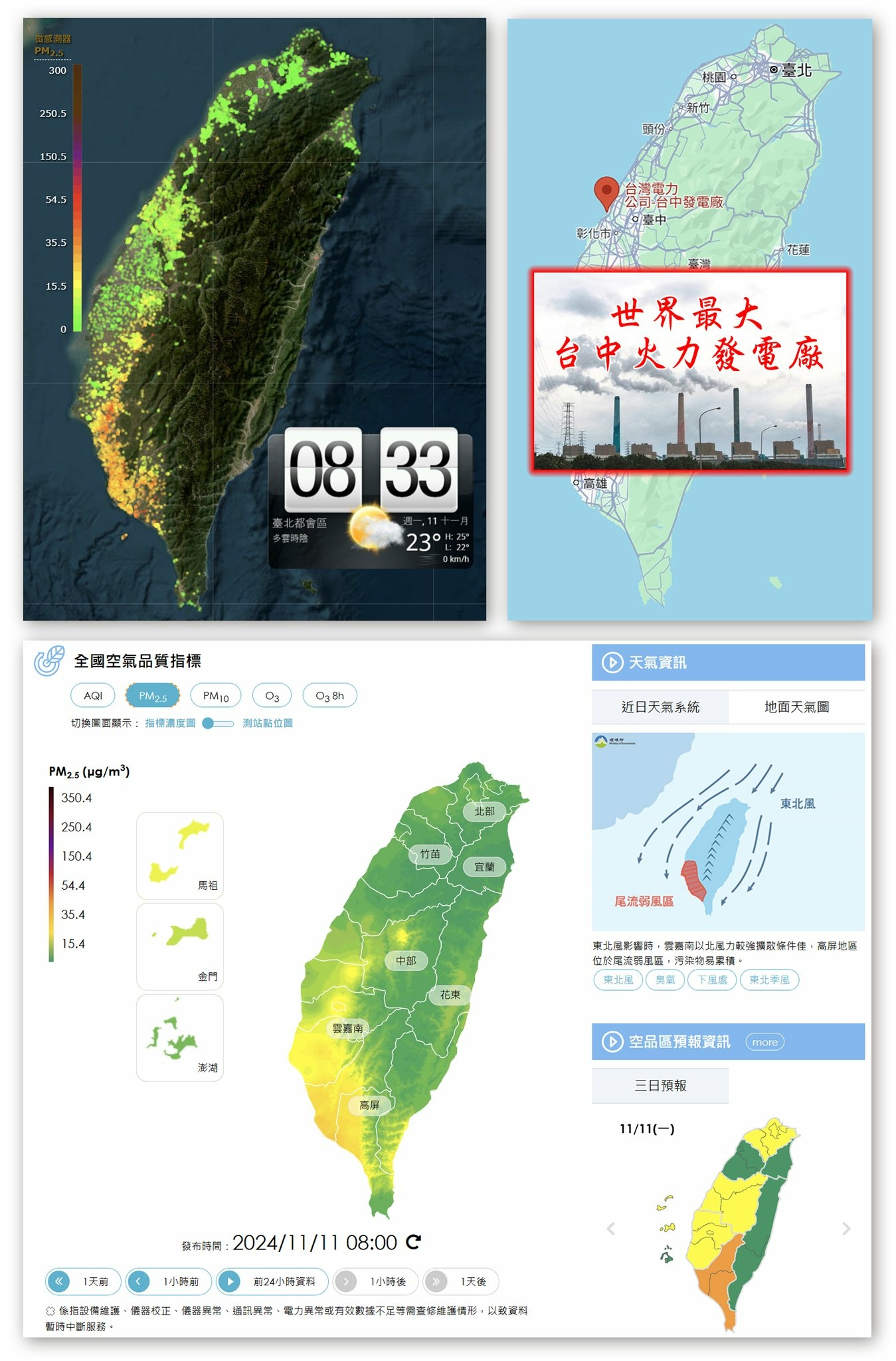 看這個局勢，估計今天「大多數」的PM2.5，都會被台南高雄屏