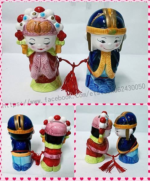 中式甜蜜新婚陶瓷娃娃